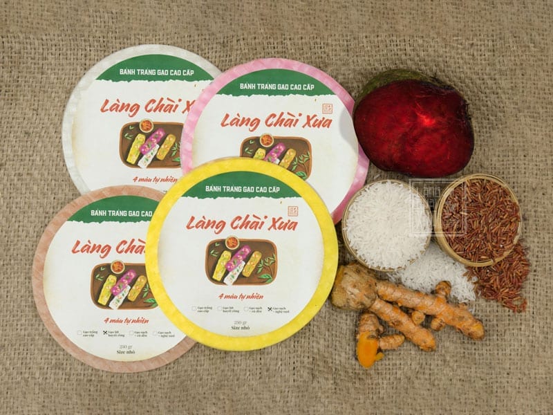 Bánh tráng gạo bốn màu Làng Chài Xưa