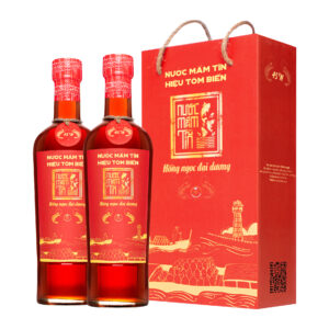 [Hộp 2 chai 500ml] Nước mắm Tĩn hiệu tôm biển độ đạm 45N - Hồng Ngọc Đại Dương