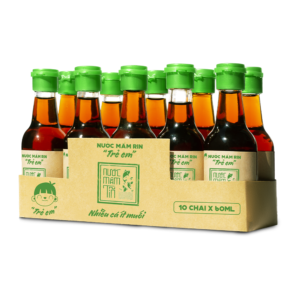 [Lốc 10 chai 60ml] Nước mắm Tĩn cho bé ăn dặm độ đạm 42N nhiều cá ít muối kích thích vị giác