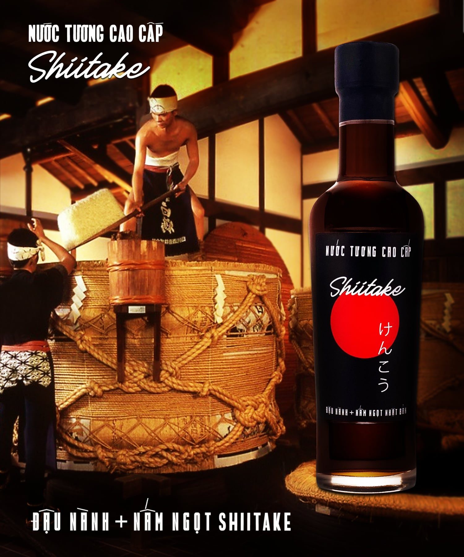 Nước tương cao cấp Shiitake 250ml chai thủy tinh