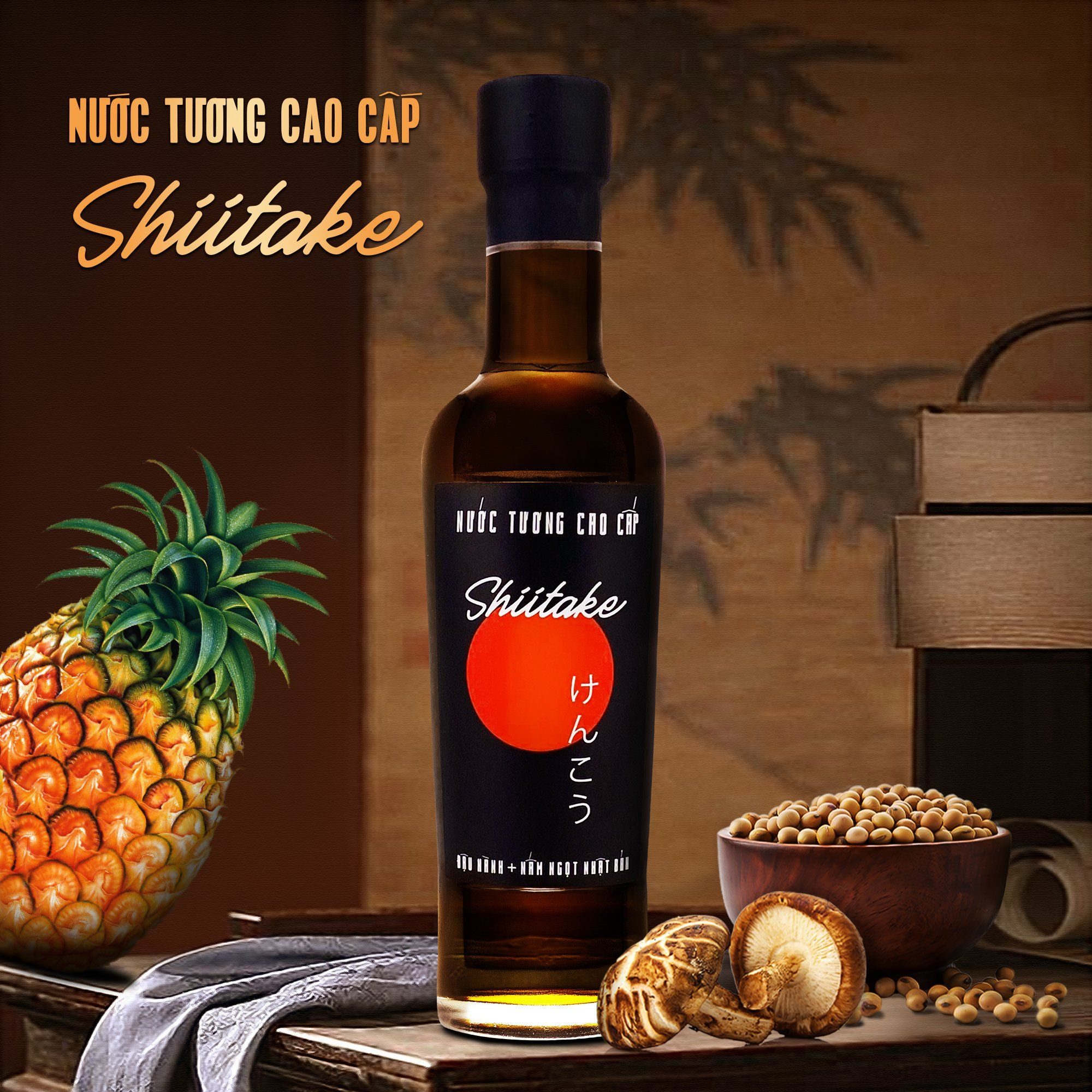 Nước tương cao cấp Shiitake 250ml chai thủy tinh