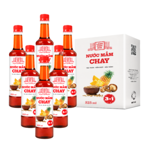 [Thùng 6 chai 525ml] Nước mắm chay 3 trong 1 Làng Chài Xưa ủ công phu từ trái thơm, nấm ngọt và đậu nành
