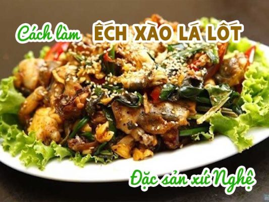 ếch xào lá lốt