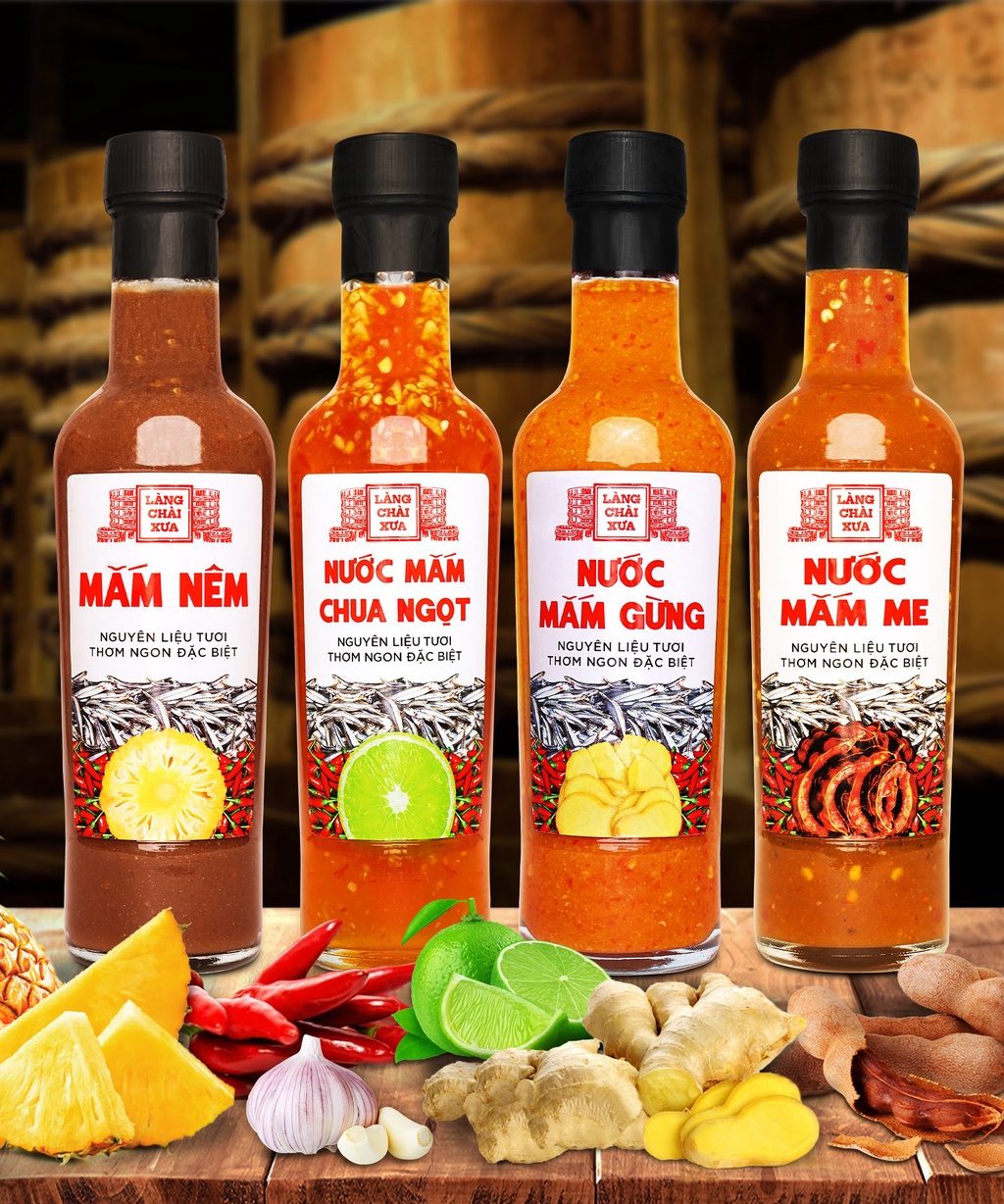 Combo 4 chai nước chấm pha sẵn Làng Chài Xưa thơm ngon