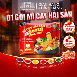 [Gói 110g] Mì cay hải sản Seoul chua cay 7 cấp độ 6 gói gia vị Làng Chài Xưa