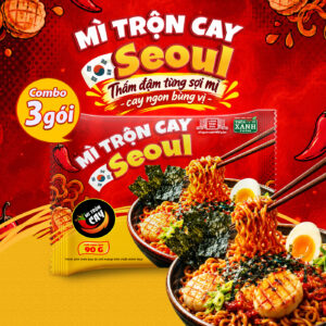 Combo 3 Gói Mì Trộn Cay Seoul thấm đậm từng sợi mì cay thơm bùng vị Làng Chài Xưa